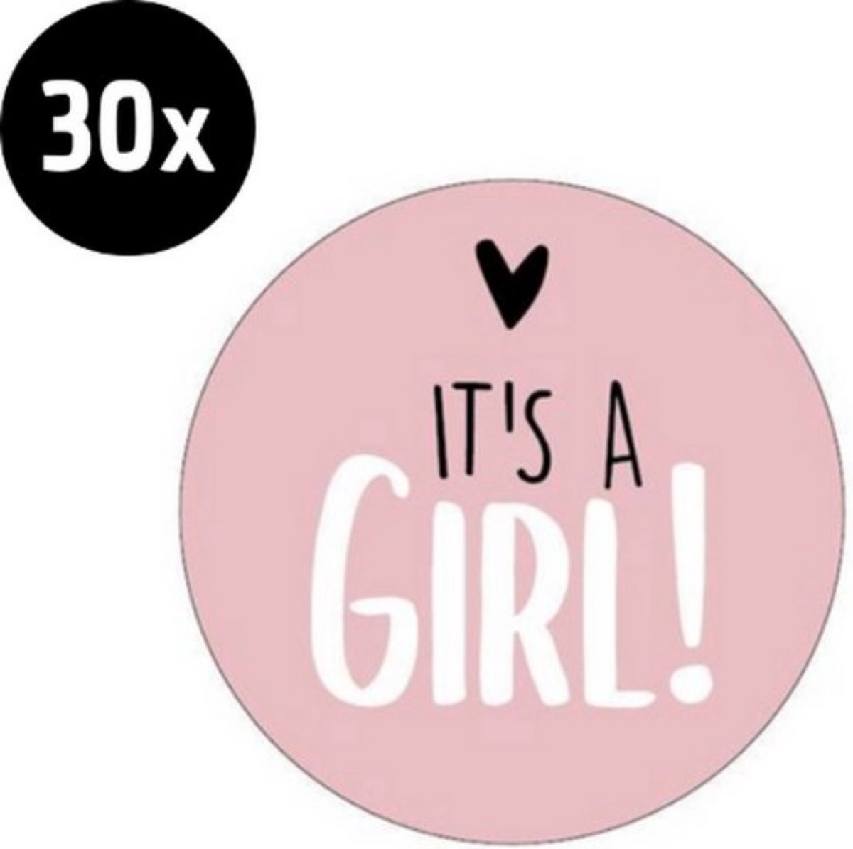 30x Sluitsticker Its a Girl! | Roze | 40 mm | Geboorte Sticker | Sluitzegel | Sticker Geboortekaart | Baby nieuws | Zwangerschap |Luxe Sluitzegel